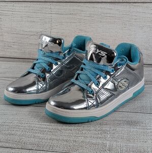 Heelys Chrome Split Youth 5 Womens 6 shoes Metallic Blue